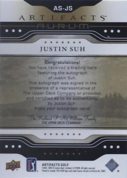 2021 Upper Deck Artifacts - Aurum Signatures #AS-JS Justin Suh Back