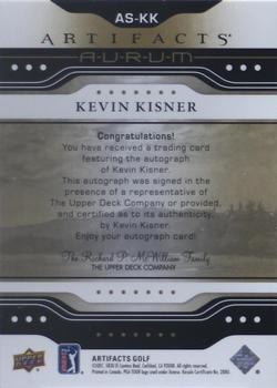 2021 Upper Deck Artifacts - Aurum Signatures #AS-KK Kevin Kisner Back
