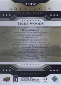 2021 Upper Deck Artifacts - Aurum Signatures #AS-TW Tiger Woods Back