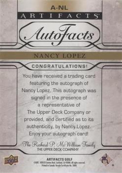 2021 Upper Deck Artifacts - AutoFacts #A-NL Nancy Lopez Back