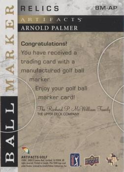 2021 Upper Deck Artifacts - Ball Marker #BM-AP Arnold Palmer Back
