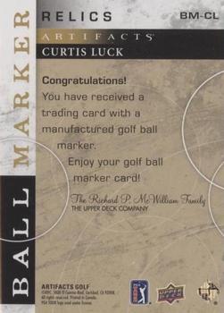 2021 Upper Deck Artifacts - Ball Marker #BM-CL Curtis Luck Back