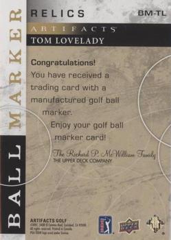 2021 Upper Deck Artifacts - Ball Marker #BM-TL Tom Lovelady Back