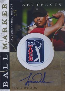 2021 Upper Deck Artifacts - Ball Marker Signatures #BMA-TW Tiger Woods Front
