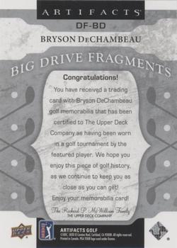 2021 Upper Deck Artifacts - Big Drive Fragments #DF-BD Bryson DeChambeau Back
