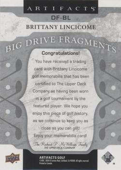 2021 Upper Deck Artifacts - Big Drive Fragments #DF-BL Brittany Lincicome Back