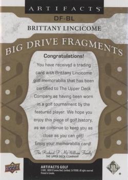 2021 Upper Deck Artifacts - Big Drive Fragments Premium #DF-BL Brittany Lincicome Back