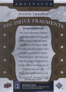 2021 Upper Deck Artifacts - Big Drive Fragments Premium #DF-JT Justin Thomas Back
