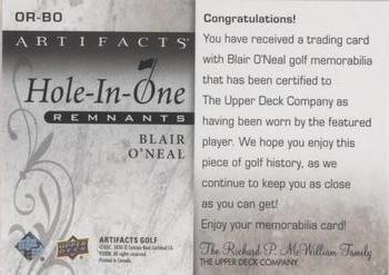2021 Upper Deck Artifacts - Hole-in-One Remnants #OR-BO Blair O'Neal Back