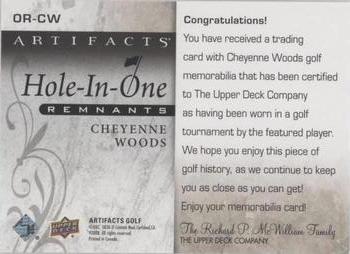 2021 Upper Deck Artifacts - Hole-in-One Remnants #OR-CW Cheyenne Woods Back