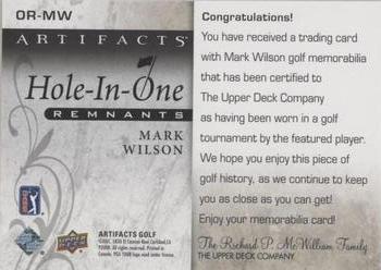 2021 Upper Deck Artifacts - Hole-in-One Remnants #OR-MW Mark Wilson Back
