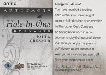 2021 Upper Deck Artifacts - Hole-in-One Remnants #OR-PC Paula Creamer Back