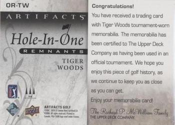2021 Upper Deck Artifacts - Hole-in-One Remnants #OR-TW Tiger Woods Back