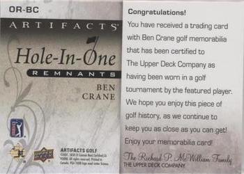2021 Upper Deck Artifacts - Hole-in-One Remnants Premium #OR-BC Ben Crane Back