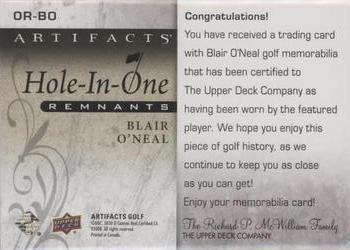2021 Upper Deck Artifacts - Hole-in-One Remnants Premium #OR-BO Blair O'Neal Back