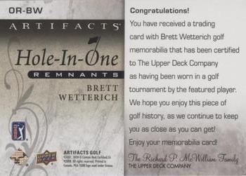 2021 Upper Deck Artifacts - Hole-in-One Remnants Premium #OR-BW Brett Wetterich Back