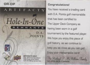 2021 Upper Deck Artifacts - Hole-in-One Remnants Premium #OR-DP D.A. Points Back