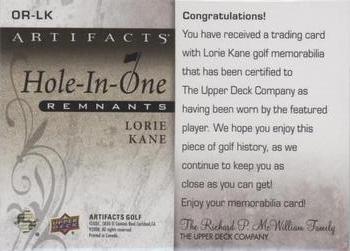 2021 Upper Deck Artifacts - Hole-in-One Remnants Premium #OR-LK Lorie Kane Back