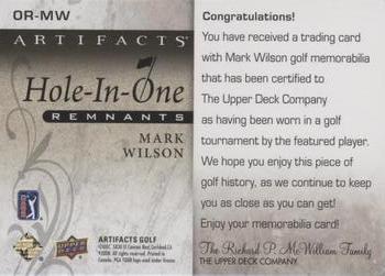 2021 Upper Deck Artifacts - Hole-in-One Remnants Premium #OR-MW Mark Wilson Back