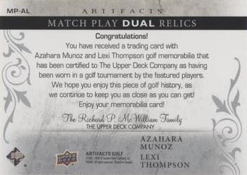 2021 Upper Deck Artifacts - Match Play Dual #MP-AL Azahara Munoz / Lexi Thompson Back