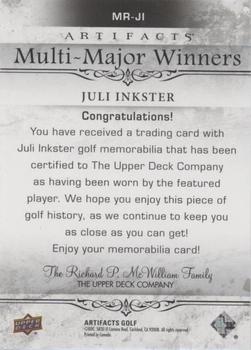 2021 Upper Deck Artifacts - Multi-Major Winners #MR-JI Juli Inkster Back