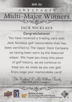 2021 Upper Deck Artifacts - Multi-Major Winners #MR-NI Jack Nicklaus Back