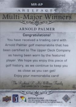 2021 Upper Deck Artifacts - Multi-Major Winners Premium #MR-AP Arnold Palmer Back