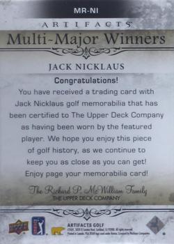 2021 Upper Deck Artifacts - Multi-Major Winners Premium #MR-NI Jack Nicklaus Back