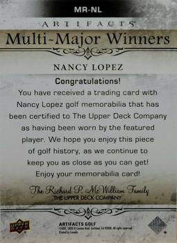 2021 Upper Deck Artifacts - Multi-Major Winners Premium #MR-NL Nancy Lopez Back