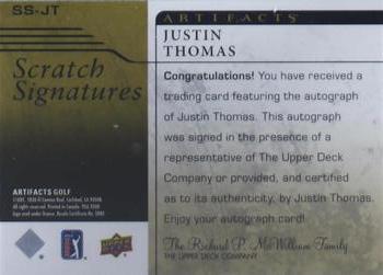 2021 Upper Deck Artifacts - Scratch Signatures #SS-JT Justin Thomas Back