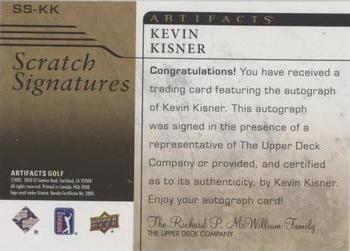 2021 Upper Deck Artifacts - Scratch Signatures #SS-KK Kevin Kisner Back