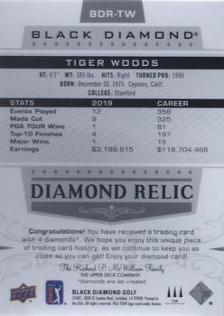 2021 Upper Deck Artifacts - Black Diamond Relics #BDR-TW Tiger Woods Back