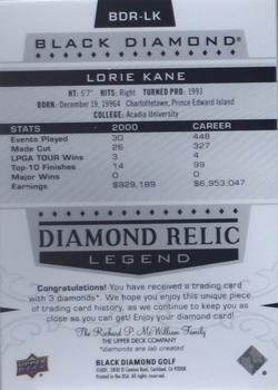 2021 Upper Deck Artifacts - Black Diamond Relics Pure Black #BDR-LK Lorie Kane Back