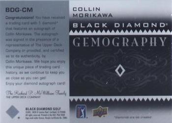 2021 Upper Deck Artifacts - Black Diamond Gemography #BDG-CM Collin Morikawa Back