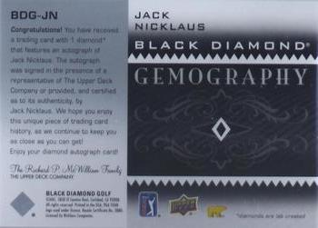2021 Upper Deck Artifacts - Black Diamond Gemography #BDG-JN Jack Nicklaus Back