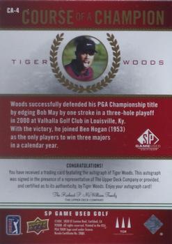 2021 Upper Deck Artifacts - Course of a Champion #CA-4 Tiger Woods Back