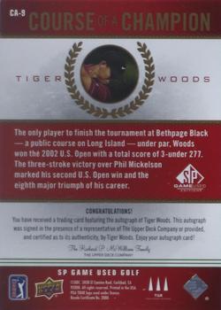 2021 Upper Deck Artifacts - Course of a Champion #CA-9 Tiger Woods Back