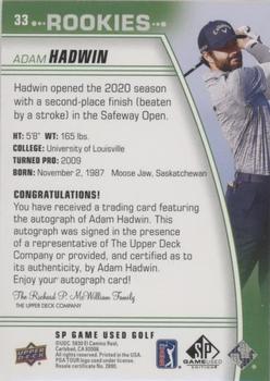 2021 SP Game Used - Red #33 Adam Hadwin Back