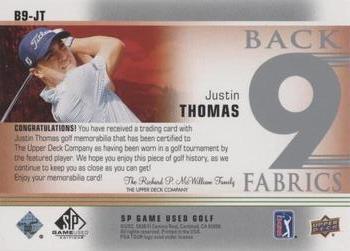 2021 SP Game Used - Back 9 Fabrics #B9-JT Justin Thomas Back