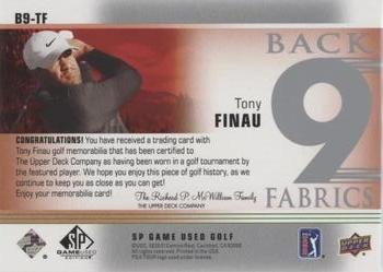 2021 SP Game Used - Back 9 Fabrics #B9-TF Tony Finau Back