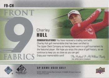 2021 SP Game Used - Front 9 Fabrics #F9-CH Charley Hull Back