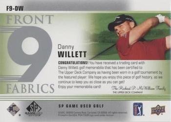 2021 SP Game Used - Front 9 Fabrics #F9-DW Danny Willett Back