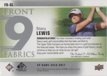 2021 SP Game Used - Front 9 Fabrics #F9-SL Stacy Lewis Back