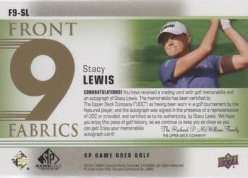 2021 SP Game Used - Front 9 Fabrics Spectrum #F9-SL Stacy Lewis Back
