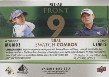2021 SP Game Used - Front 9 Dual Swatch Combos #F92-AS Azahara Munoz / Stacy Lewis Back