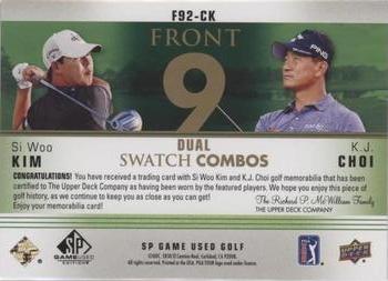 2021 SP Game Used - Front 9 Dual Swatch Combos #F92-CK Si Woo Kim / K.J. Choi Back