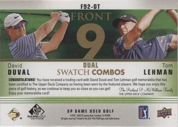 2021 SP Game Used - Front 9 Dual Swatch Combos #F92-DT David Duval / Tom Lehman Back