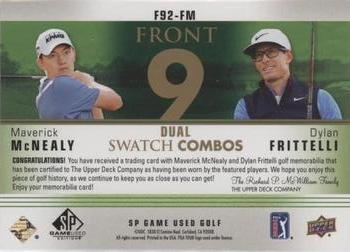 2021 SP Game Used - Front 9 Dual Swatch Combos #F92-FM Maverick McNealy / Dylan Frittelli Back