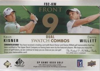 2021 SP Game Used - Front 9 Dual Swatch Combos #F92-KW Danny Willett / Kevin Kisner Back