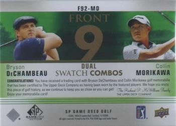 2021 SP Game Used - Front 9 Dual Swatch Combos #F92-MD Bryson DeChambeau / Collin Morikawa Back